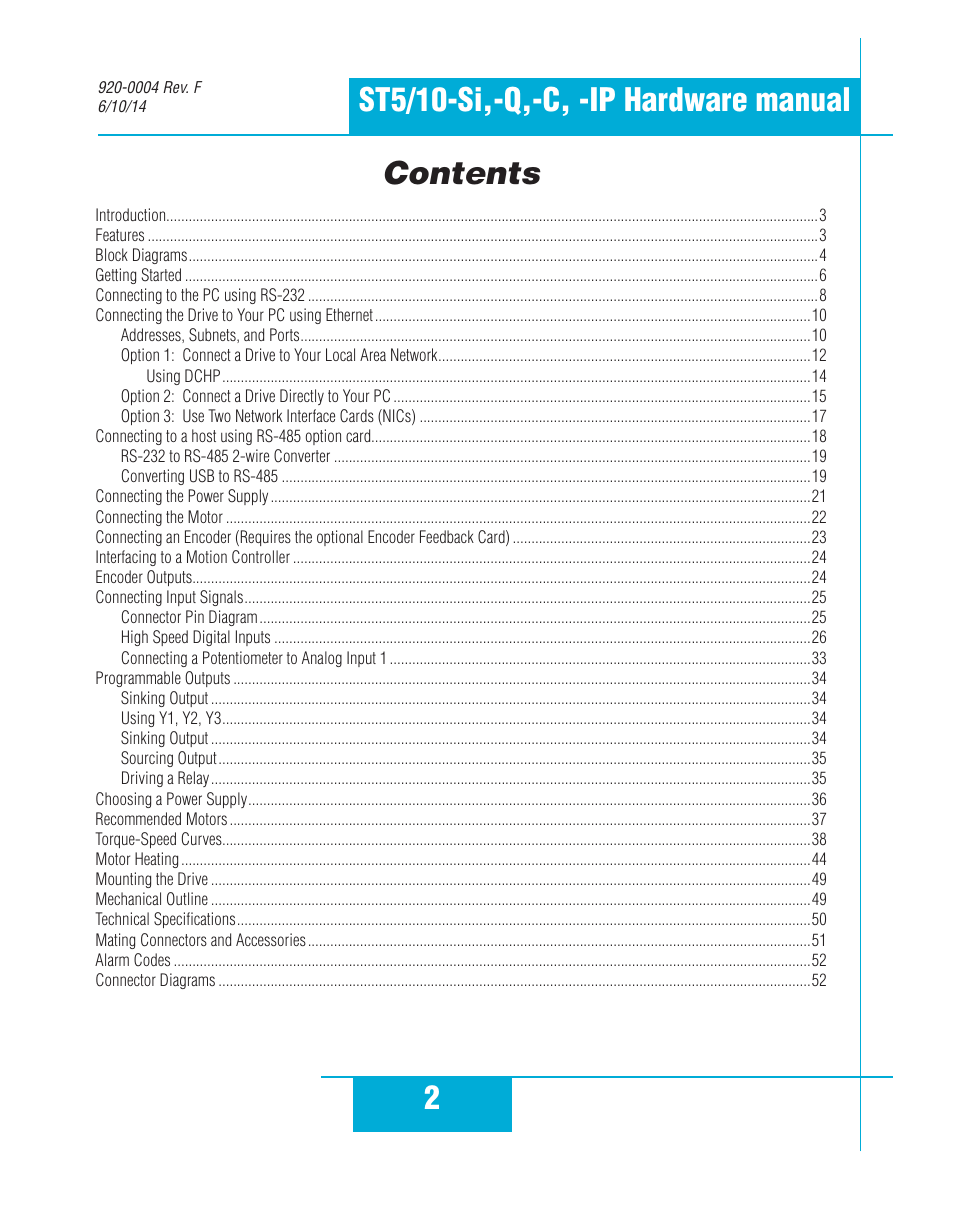 Applied Motion ST10-C-CE User Manual | Page 2 / 52