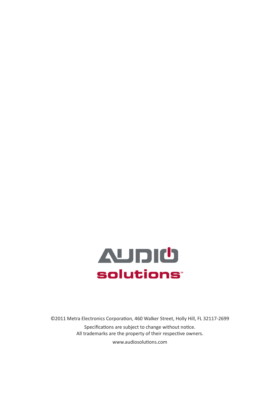 Audio Solutions T2642-E User Manual | Page 11 / 11