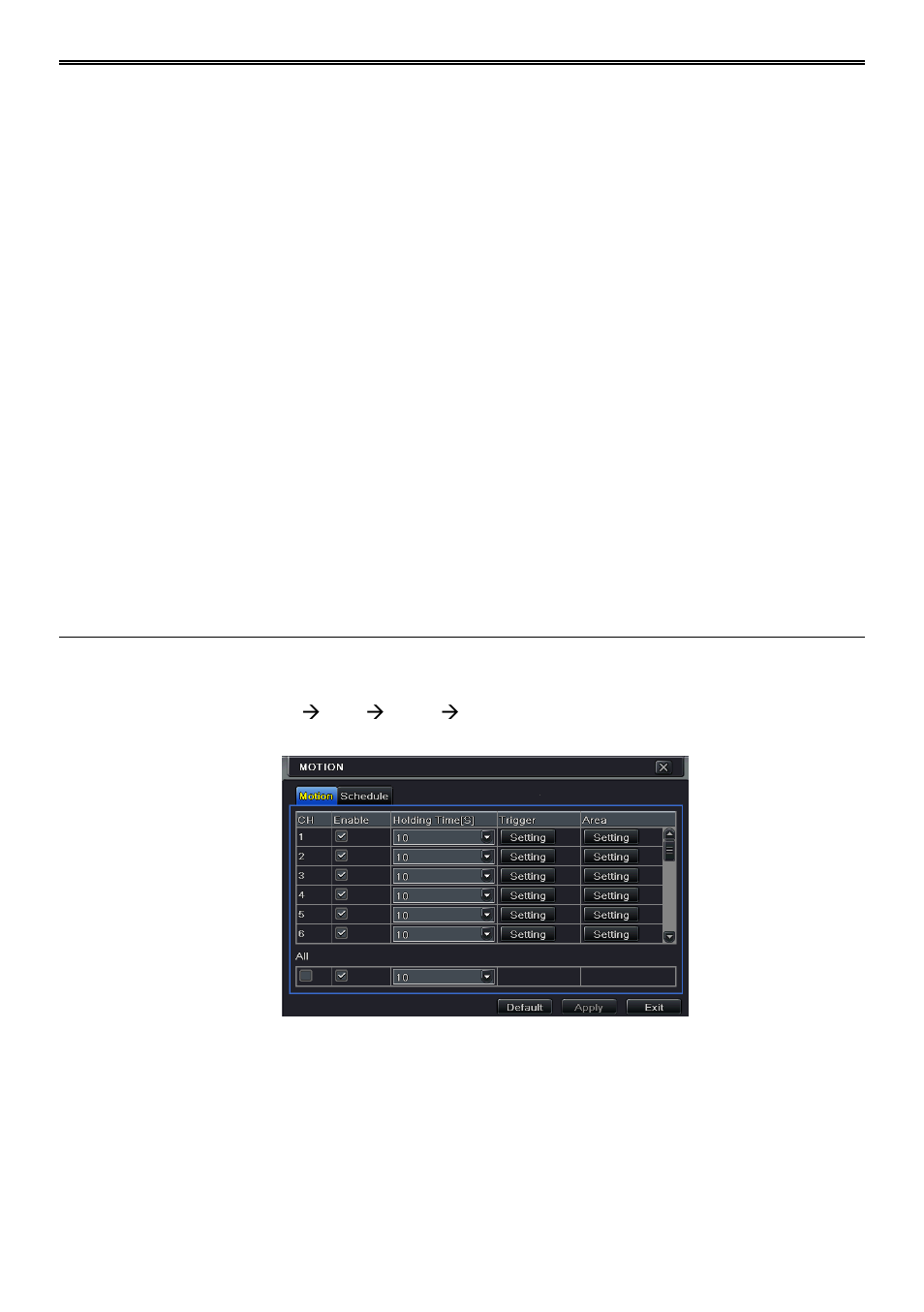 2 motion alarm | AVUE ADR9600HE – 8/16 Channel Professional 960H/700 TVL Real Time 1U DVR User Manual | Page 29 / 87