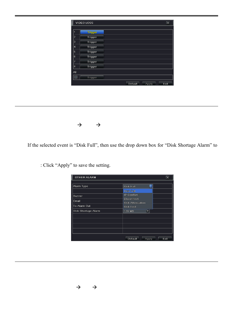 4 other alarm 4.5.5 alarm out | AVUE ADR9600HE – 8/16 Channel Professional 960H/700 TVL Real Time 1U DVR User Manual | Page 31 / 87