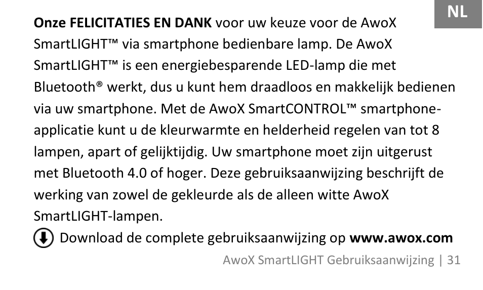 AwoX SmartLIGHT User Manual | Page 31 / 73