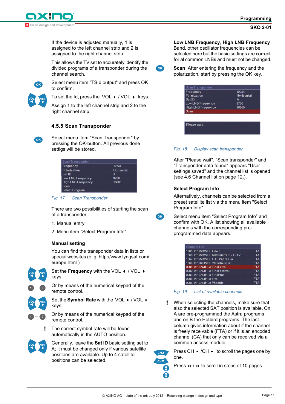 5 scan transponder, 4 scan transponder | AXING SKQ 2-01 User Manual | Page 11 / 18