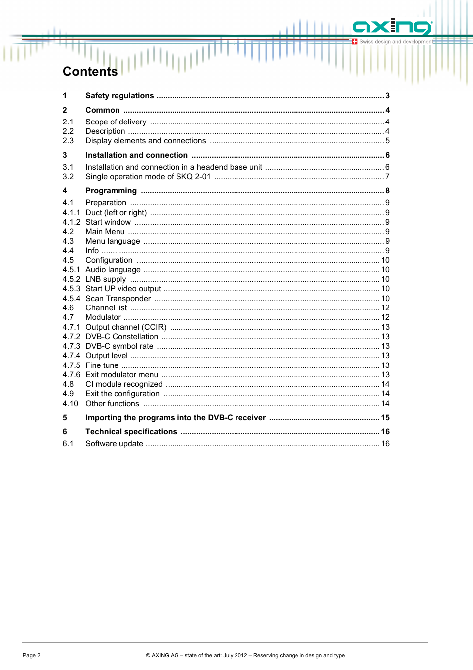 AXING SKQ 2-01 User Manual | Page 2 / 18