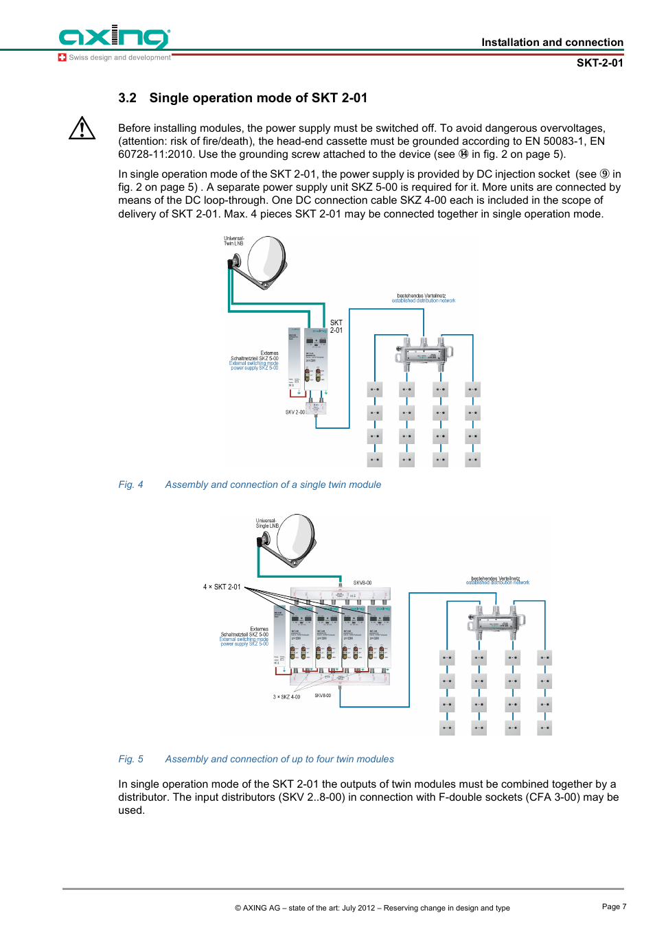 2 single operation mode of skt 2-01, Single operation mode of skt 2-01 | AXING SKT 2-01 User Manual | Page 7 / 18