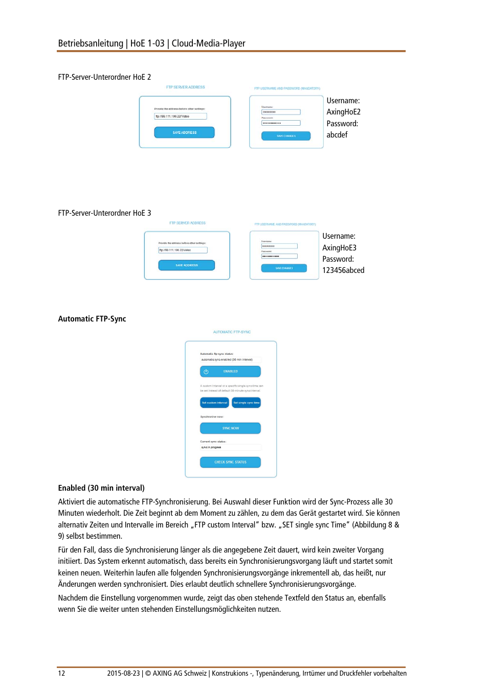 AXING HoE 1-03 User Manual | Page 12 / 67