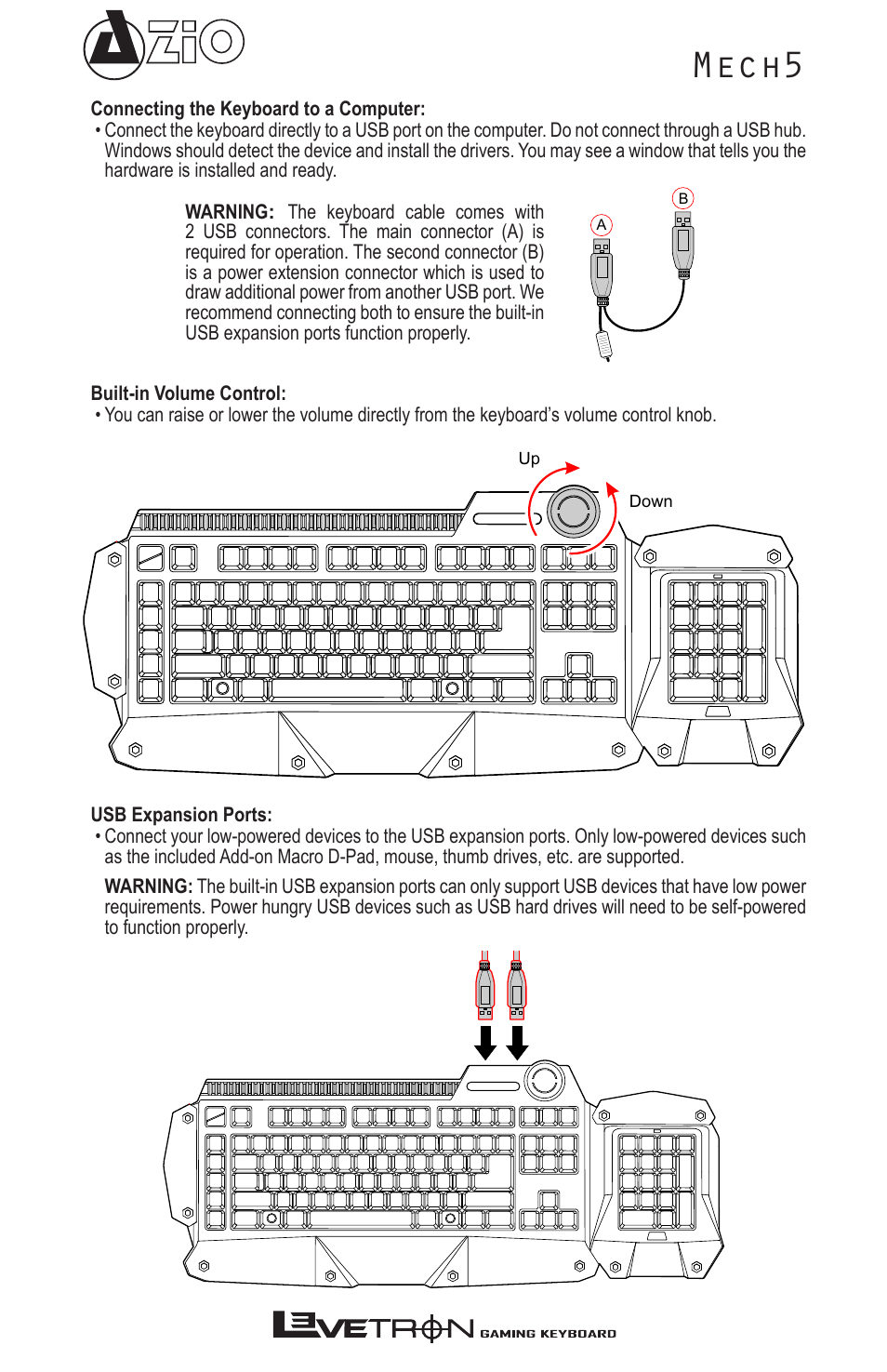 Mech5 | Azio Levetron Mech5 Gaming Keyboard (KB577U) User Manual | Page 5 / 12