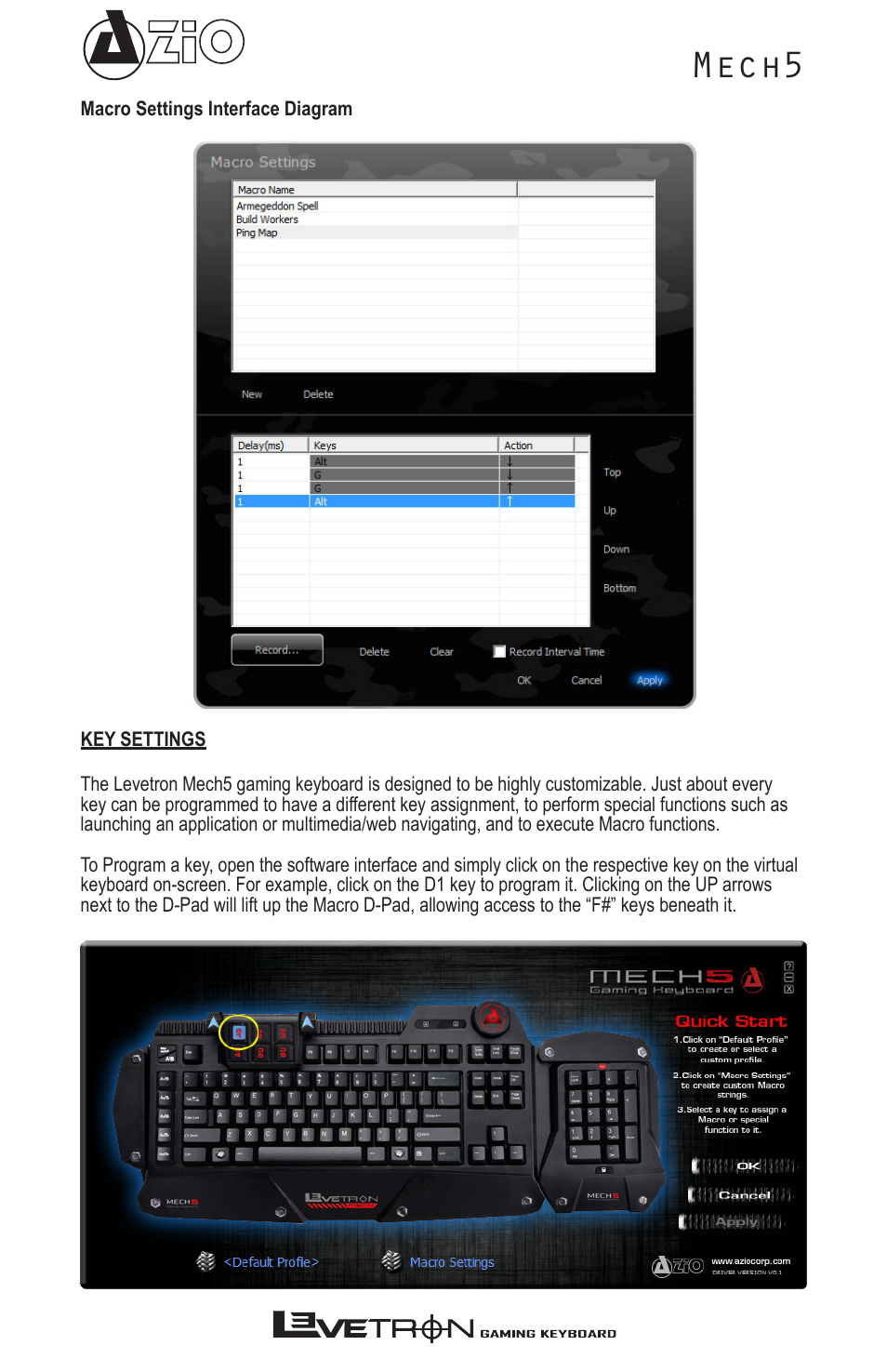 Mech5 | Azio Levetron Mech5 Gaming Keyboard (KB577U) User Manual | Page 9 / 12