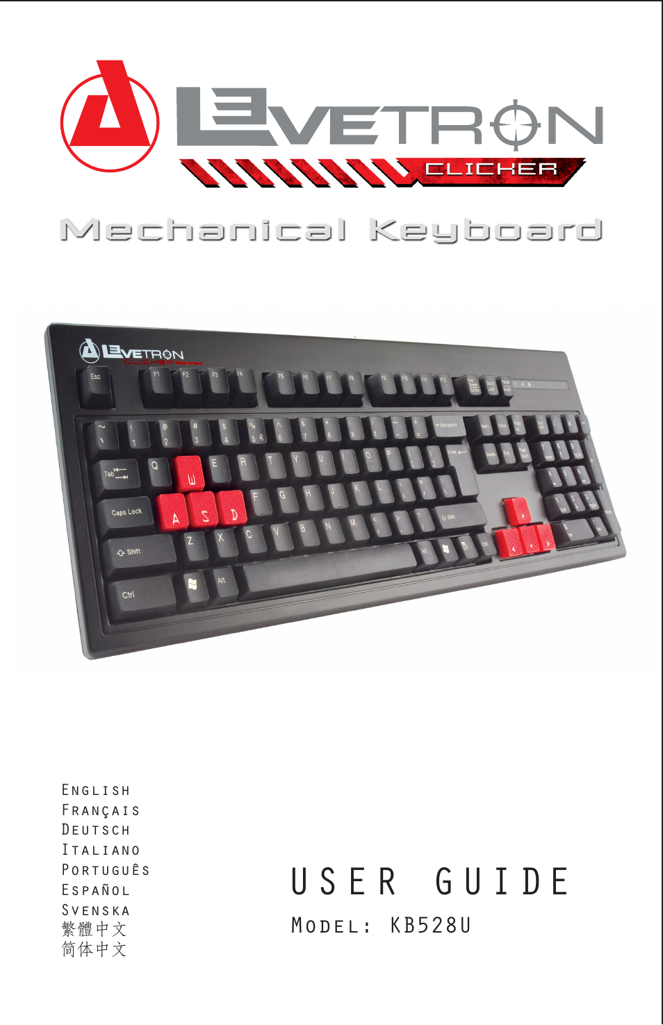 Azio Levetron Clicker Mechanical Keyboard (KB528U) User Manual | 20 pages