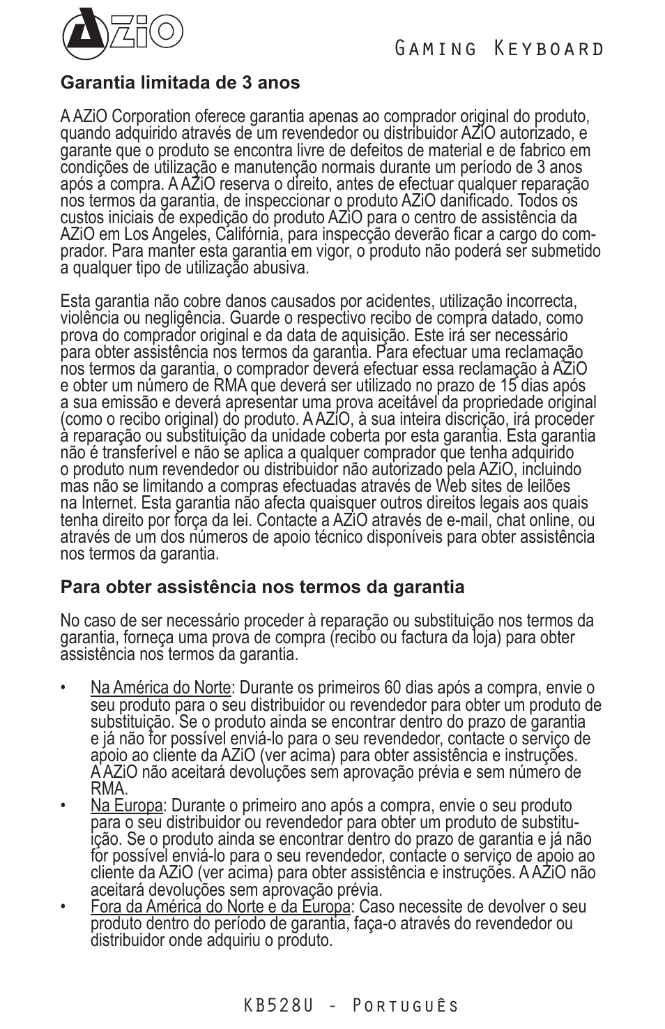 Gaming keyboard | Azio Levetron Clicker Mechanical Keyboard (KB528U) User Manual | Page 11 / 20
