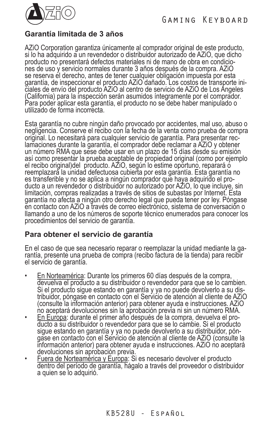 Gaming keyboard | Azio Levetron Clicker Mechanical Keyboard (KB528U) User Manual | Page 13 / 20