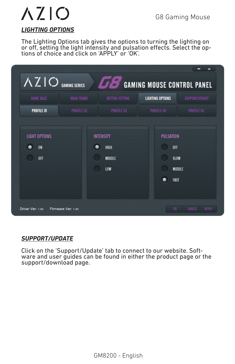 Azio G8 Laser Gaming Class Mouse (GM8200) User Manual | Page 7 / 10