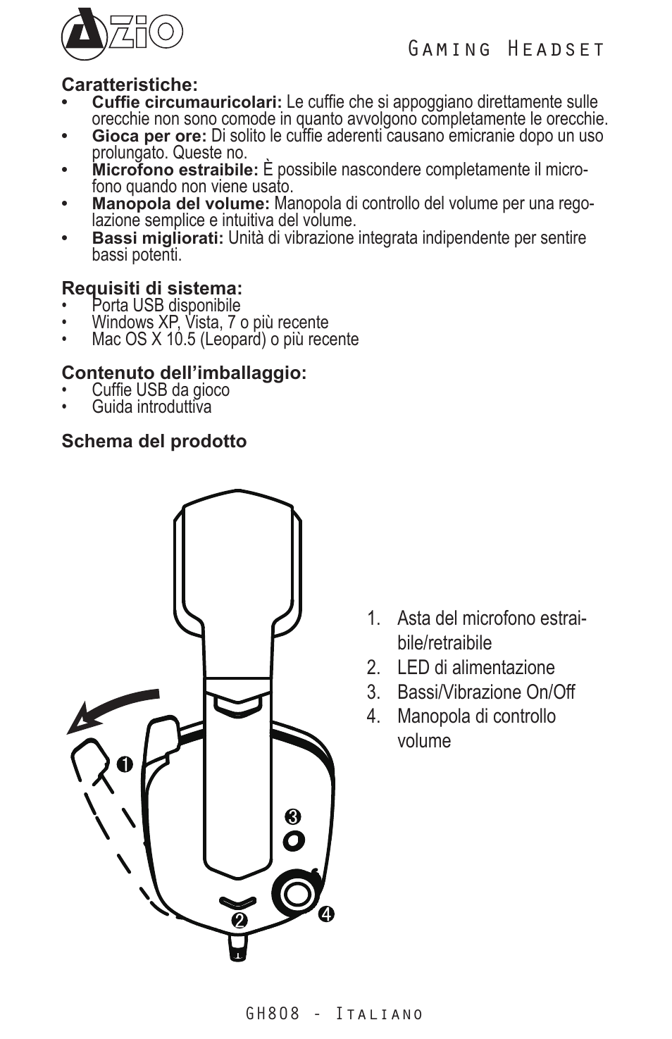 Gaming headset | Azio Levetron GH808 USB Gaming Headset (GH808) User Manual | Page 14 / 30