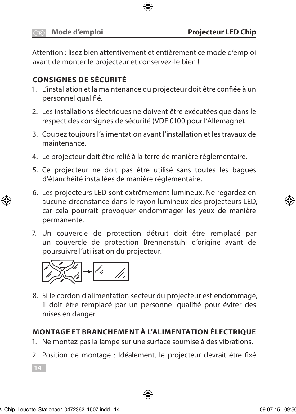 Brennenstuhl Chip LED Light L CN 110 IP65 10W 700lm Energy efficiency class A User Manual | Page 14 / 104