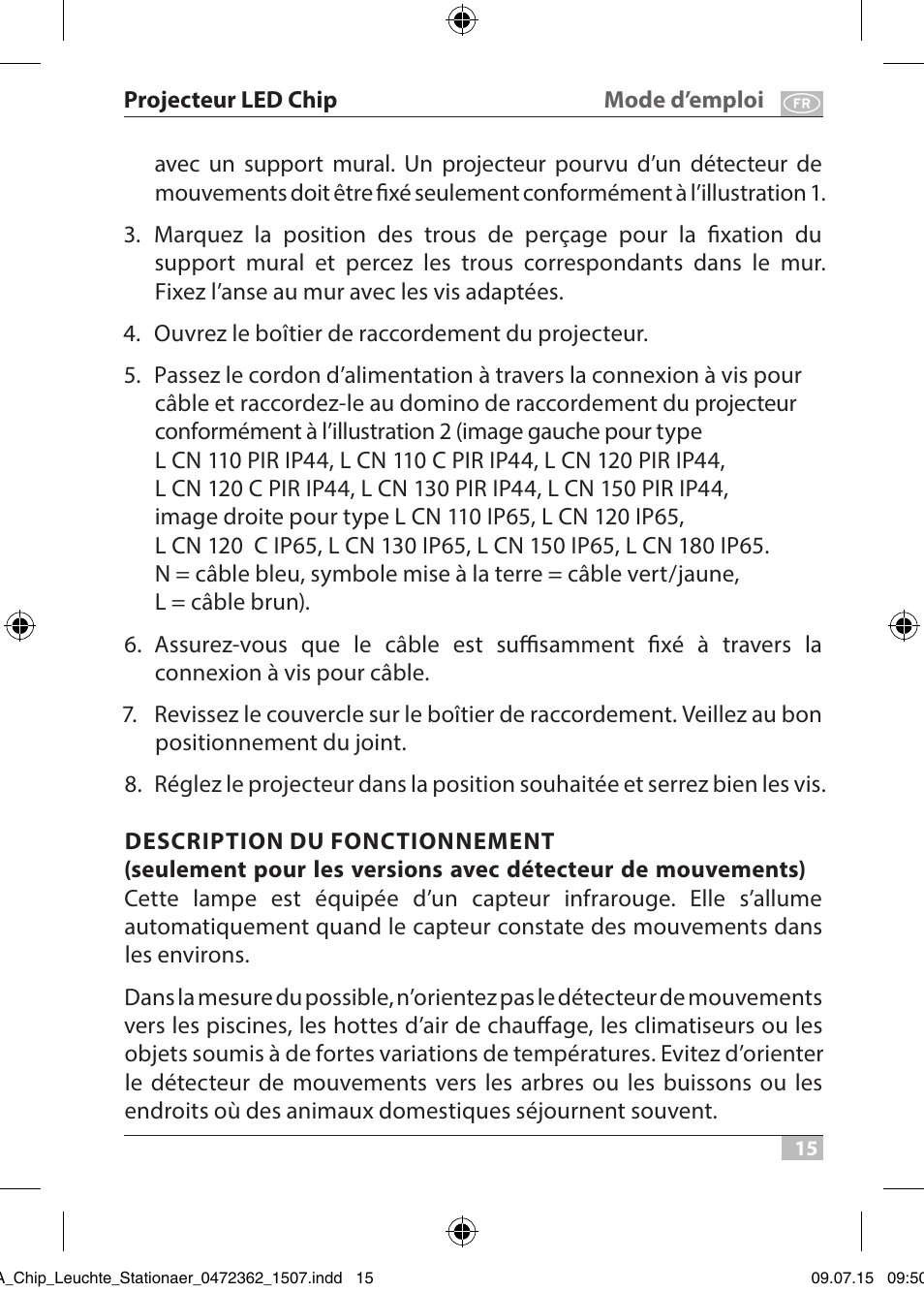 Brennenstuhl Chip LED Light L CN 110 IP65 10W 700lm Energy efficiency class A User Manual | Page 15 / 104