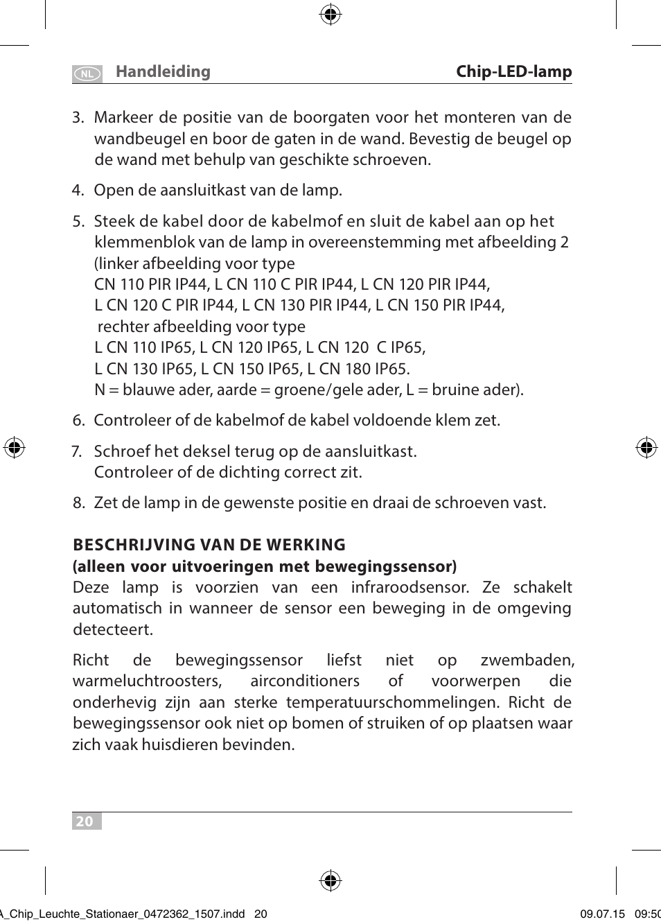 Brennenstuhl Chip LED Light L CN 110 IP65 10W 700lm Energy efficiency class A User Manual | Page 20 / 104