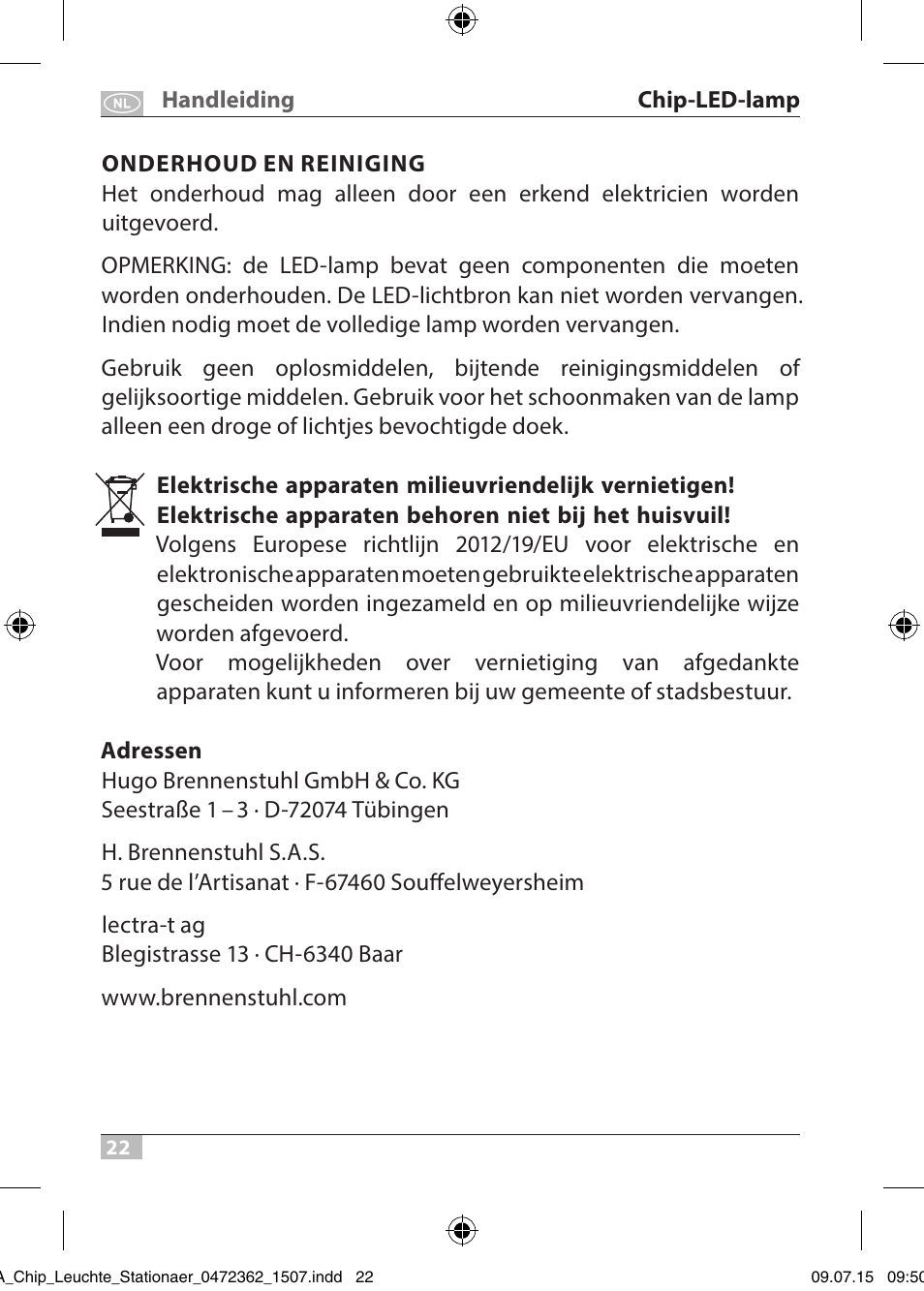 Brennenstuhl Chip LED Light L CN 110 IP65 10W 700lm Energy efficiency class A User Manual | Page 22 / 104