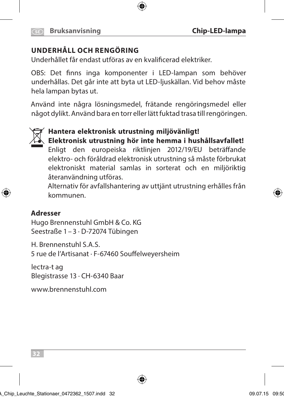 Brennenstuhl Chip LED Light L CN 110 IP65 10W 700lm Energy efficiency class A User Manual | Page 32 / 104
