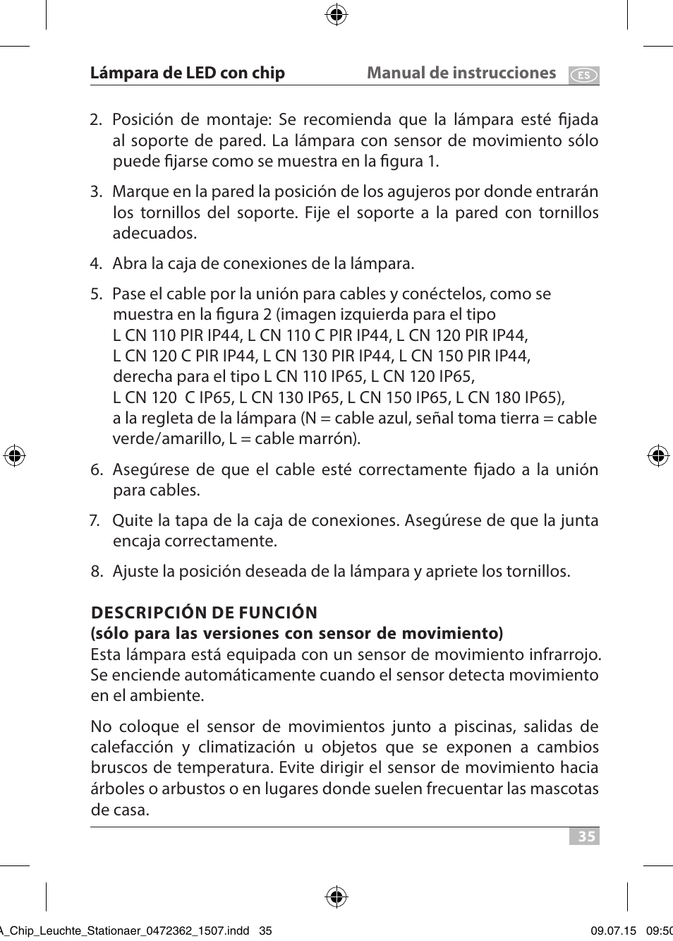 Brennenstuhl Chip LED Light L CN 110 IP65 10W 700lm Energy efficiency class A User Manual | Page 35 / 104