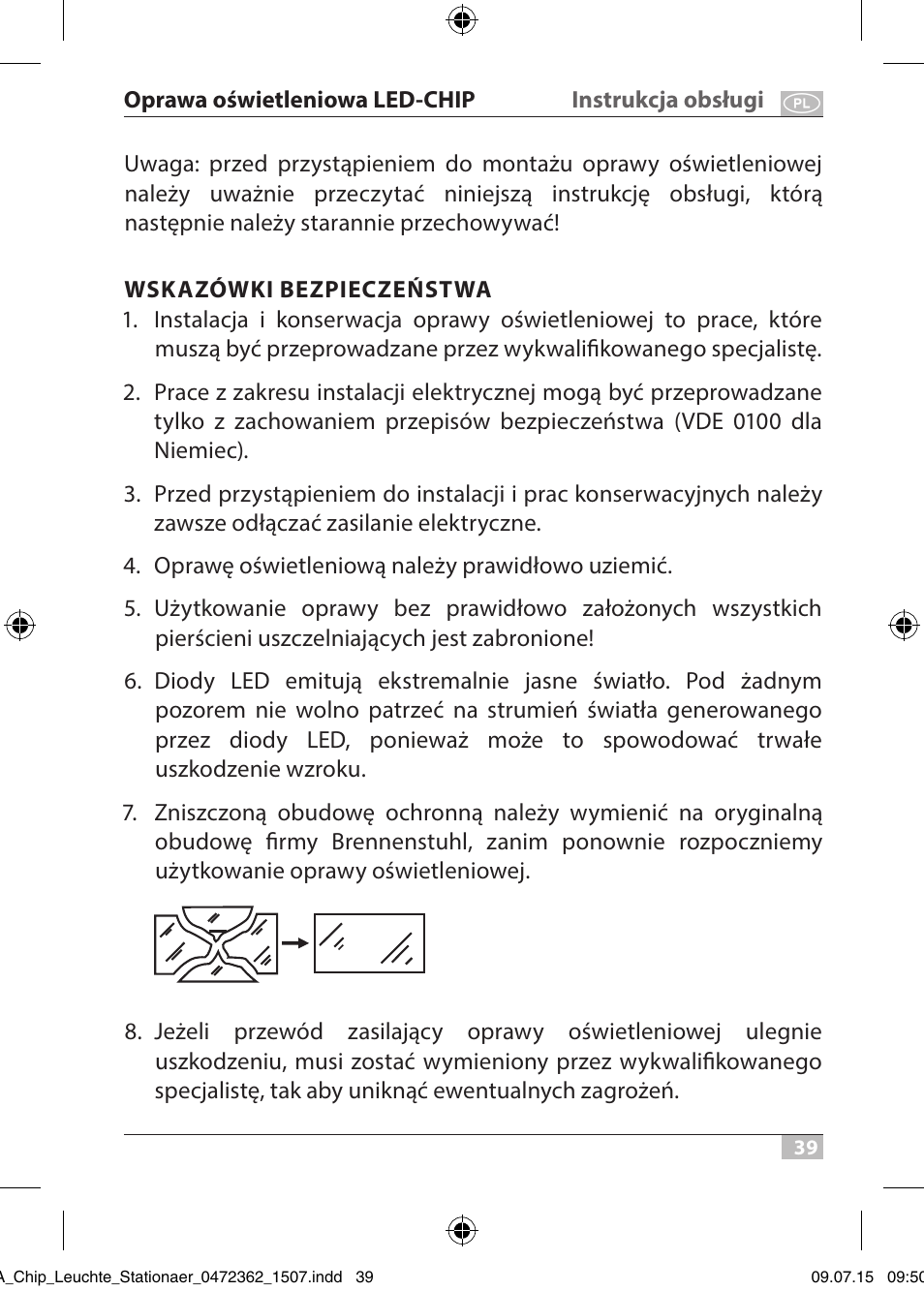 Brennenstuhl Chip LED Light L CN 110 IP65 10W 700lm Energy efficiency class A User Manual | Page 39 / 104