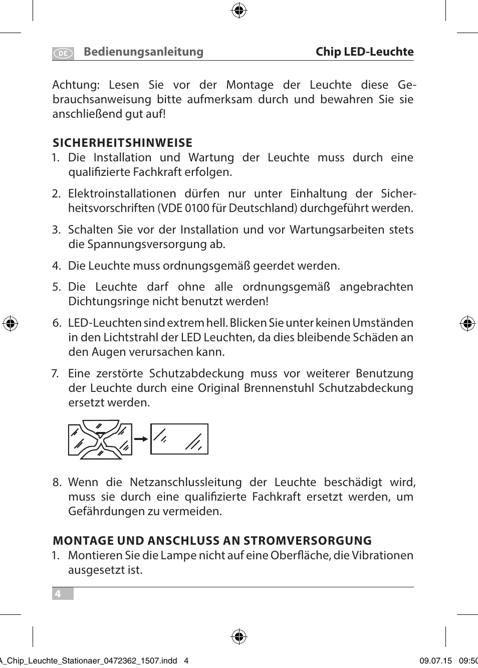 Brennenstuhl Chip LED Light L CN 110 IP65 10W 700lm Energy efficiency class A User Manual | Page 4 / 104
