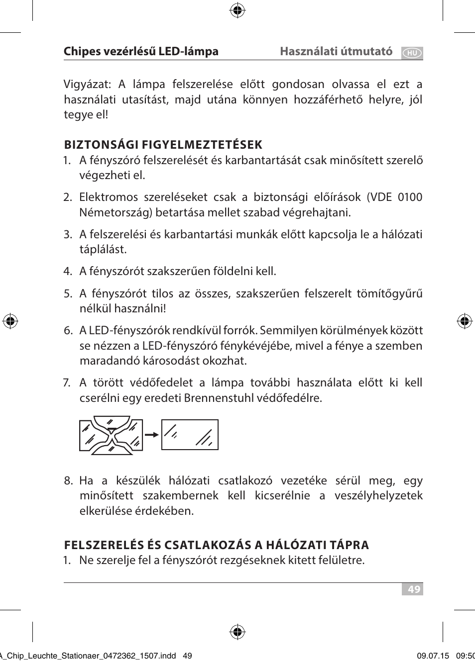 Brennenstuhl Chip LED Light L CN 110 IP65 10W 700lm Energy efficiency class A User Manual | Page 49 / 104