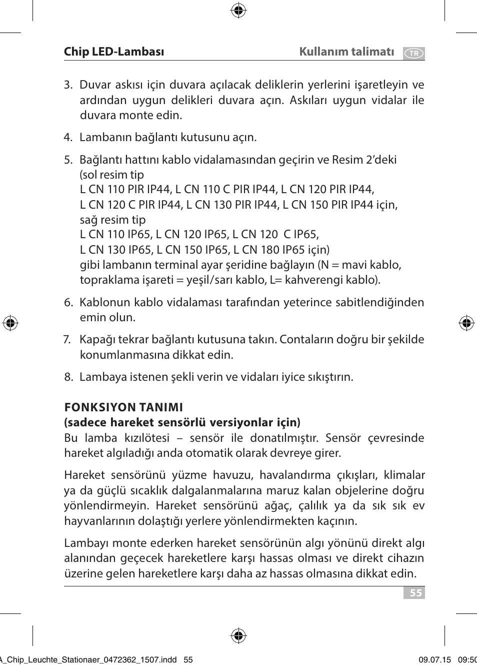 Brennenstuhl Chip LED Light L CN 110 IP65 10W 700lm Energy efficiency class A User Manual | Page 55 / 104