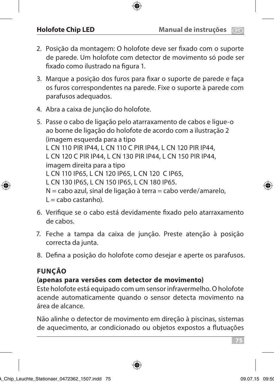 Brennenstuhl Chip LED Light L CN 110 IP65 10W 700lm Energy efficiency class A User Manual | Page 75 / 104