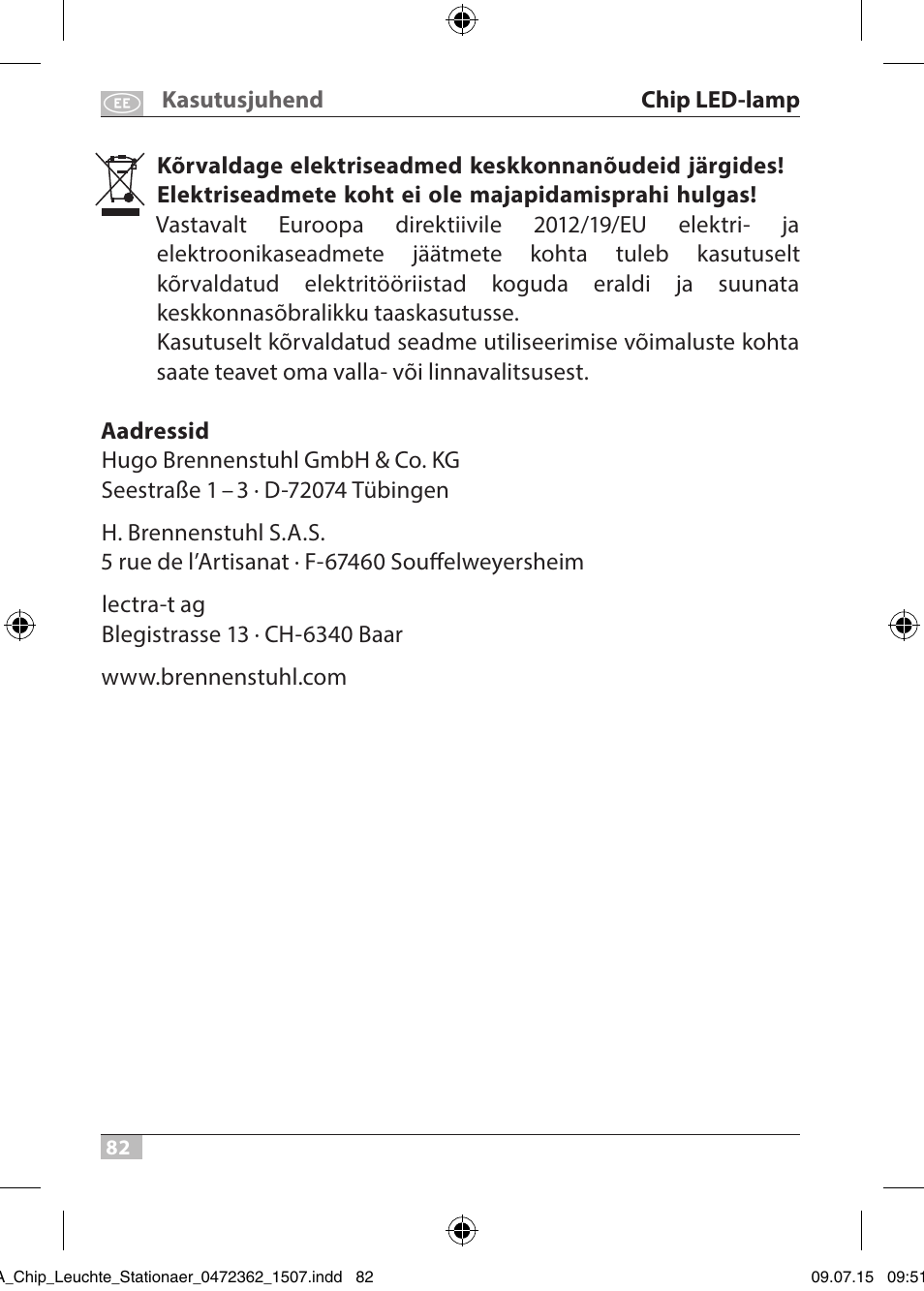 Brennenstuhl Chip LED Light L CN 110 IP65 10W 700lm Energy efficiency class A User Manual | Page 82 / 104