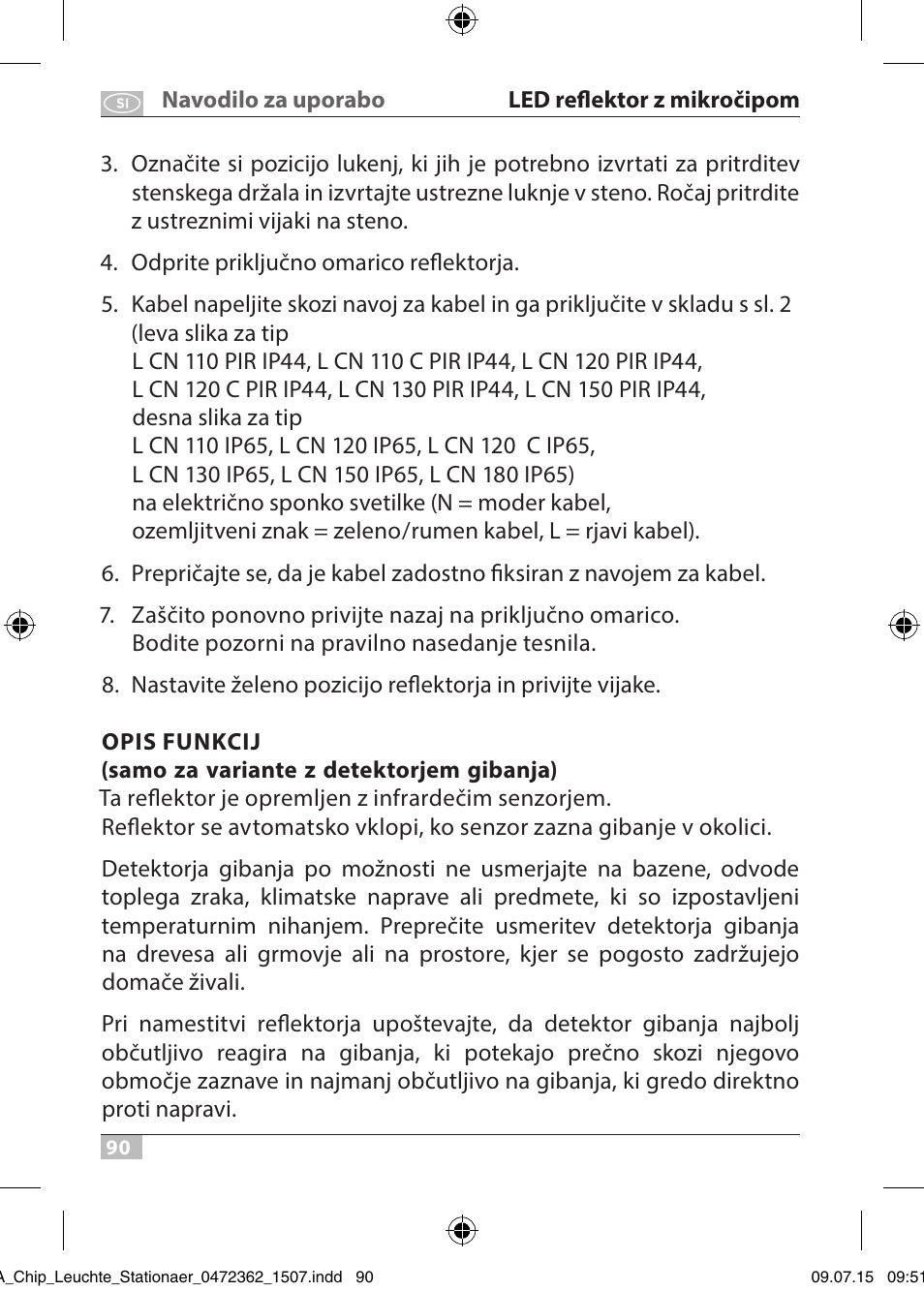 Brennenstuhl Chip LED Light L CN 110 IP65 10W 700lm Energy efficiency class A User Manual | Page 90 / 104