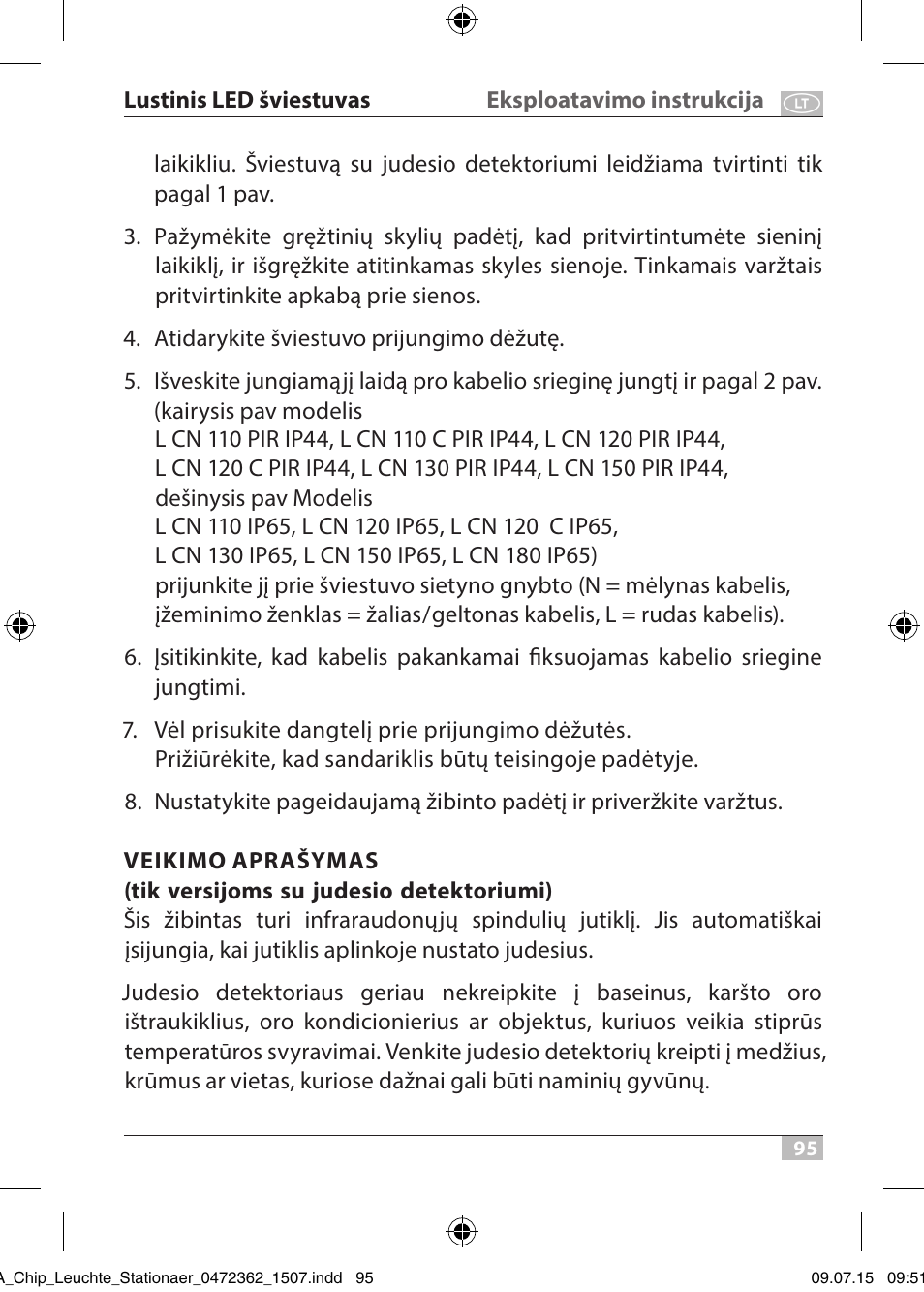 Brennenstuhl Chip LED Light L CN 110 IP65 10W 700lm Energy efficiency class A User Manual | Page 95 / 104