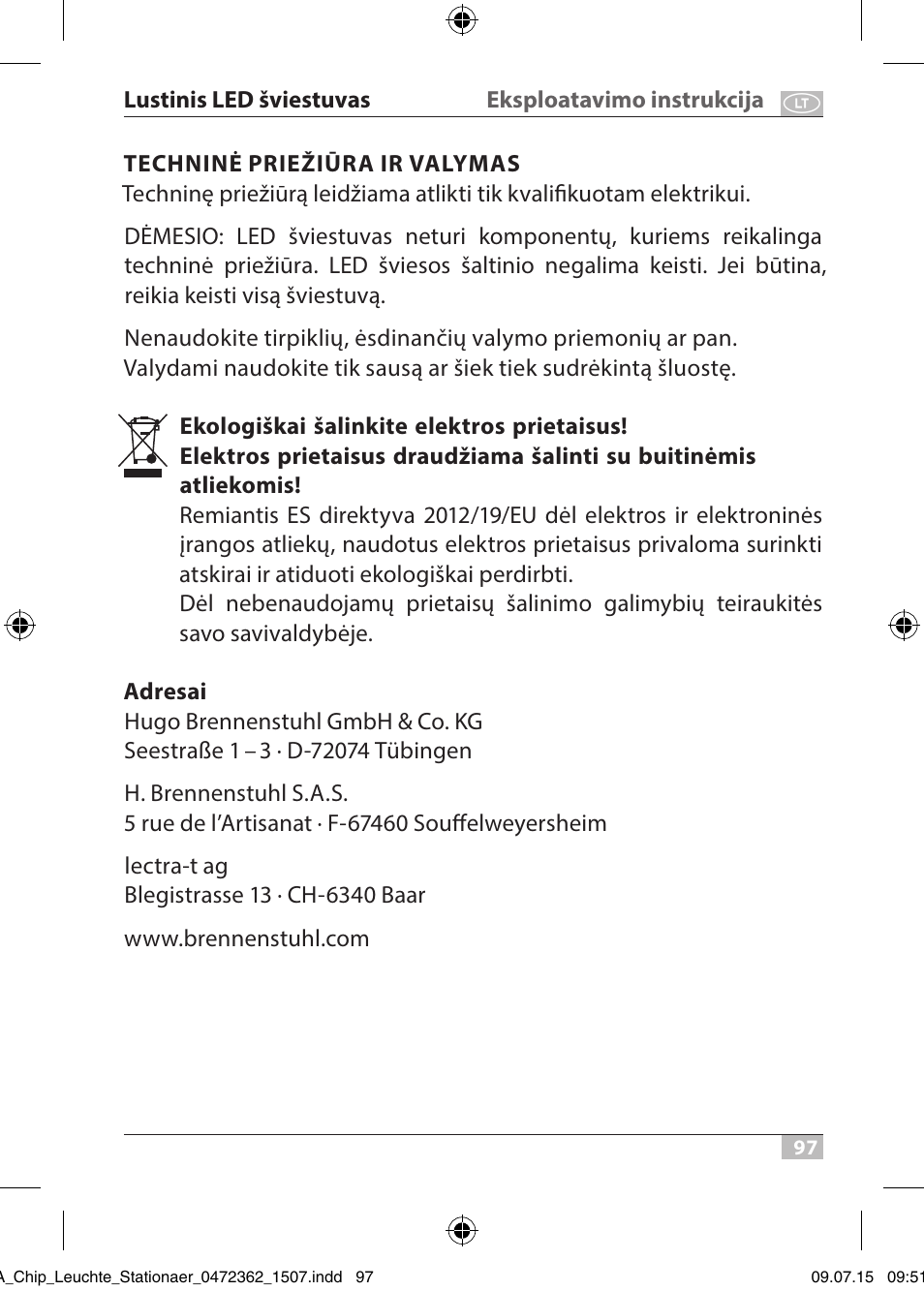 Brennenstuhl Chip LED Light L CN 110 IP65 10W 700lm Energy efficiency class A User Manual | Page 97 / 104