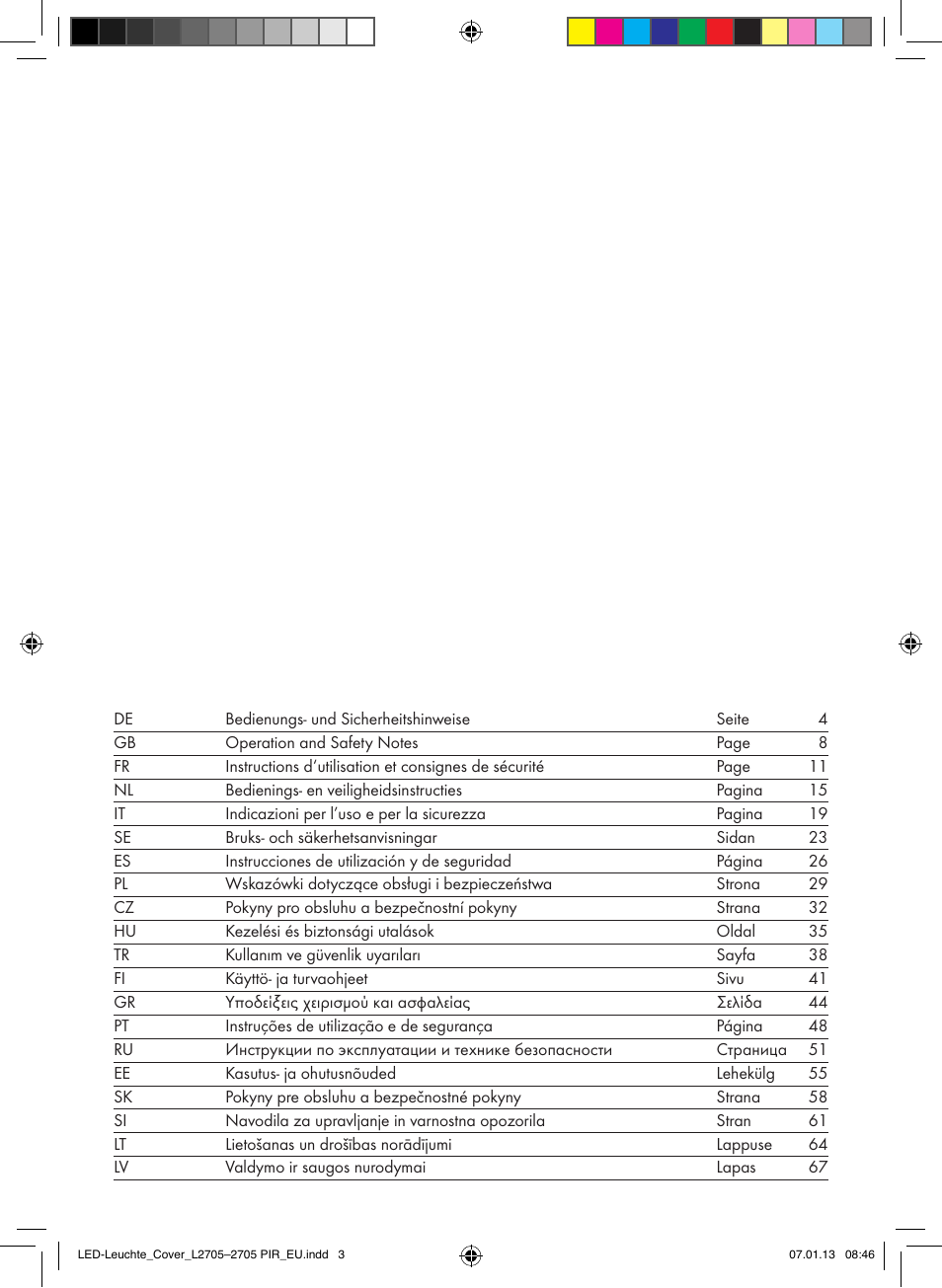 Brennenstuhl Power LED Lamp L2705 IP44 27x0,5W 1080lm Energy efficiency class A User Manual | Page 2 / 72