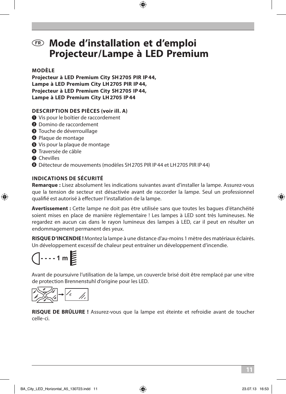 Brennenstuhl High Performance LED Lamp L903 IP55 9x3W 1675lm white Energy efficiency class A User Manual | Page 11 / 84