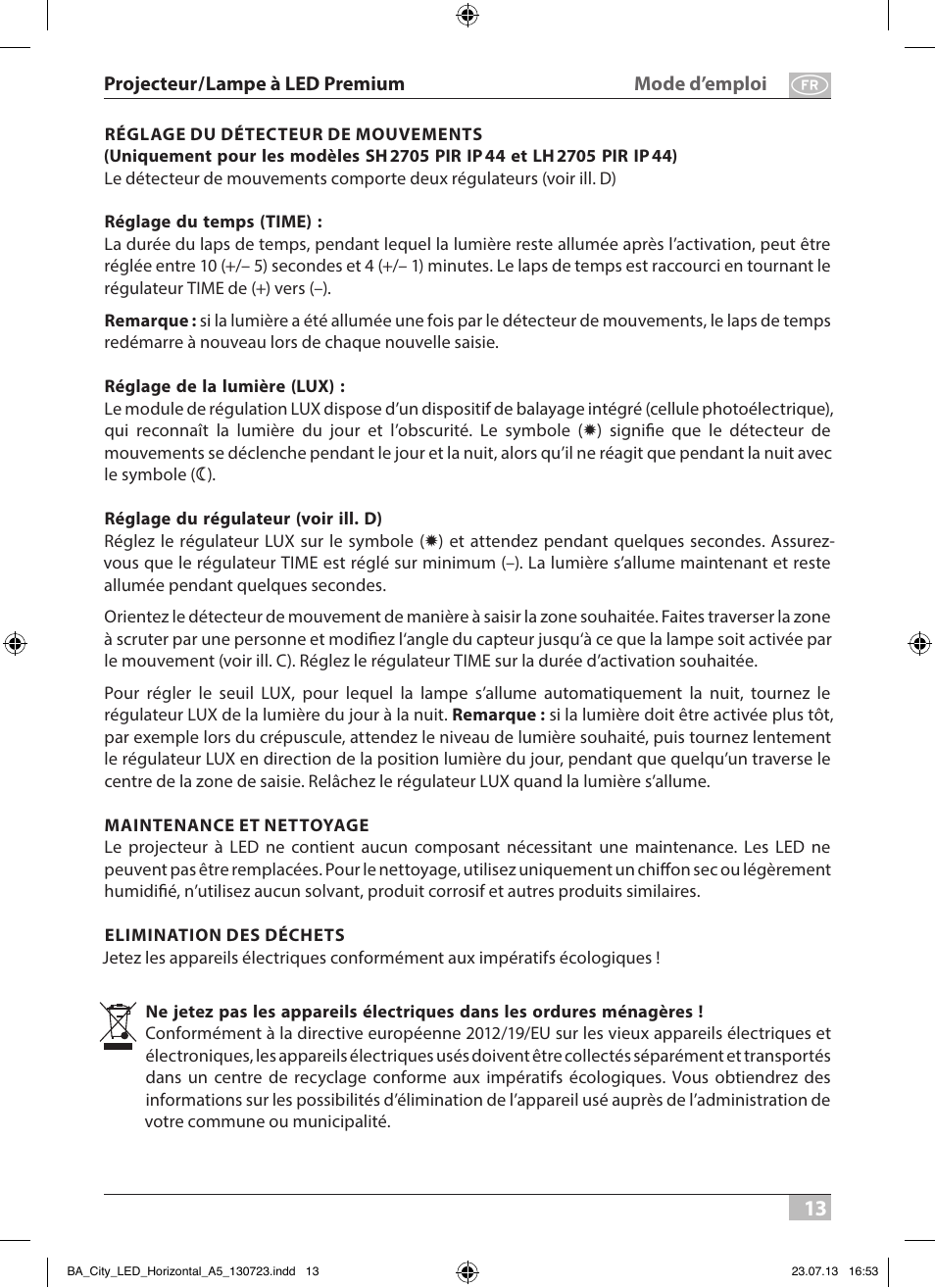 Brennenstuhl High Performance LED Lamp L903 IP55 9x3W 1675lm white Energy efficiency class A User Manual | Page 13 / 84