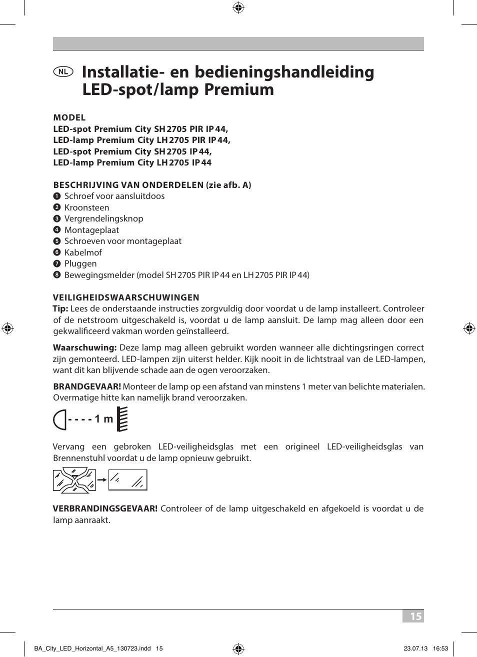 Brennenstuhl High Performance LED Lamp L903 IP55 9x3W 1675lm white Energy efficiency class A User Manual | Page 15 / 84