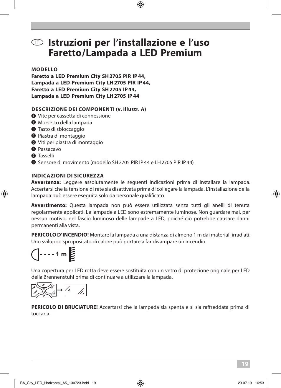 Brennenstuhl High Performance LED Lamp L903 IP55 9x3W 1675lm white Energy efficiency class A User Manual | Page 19 / 84