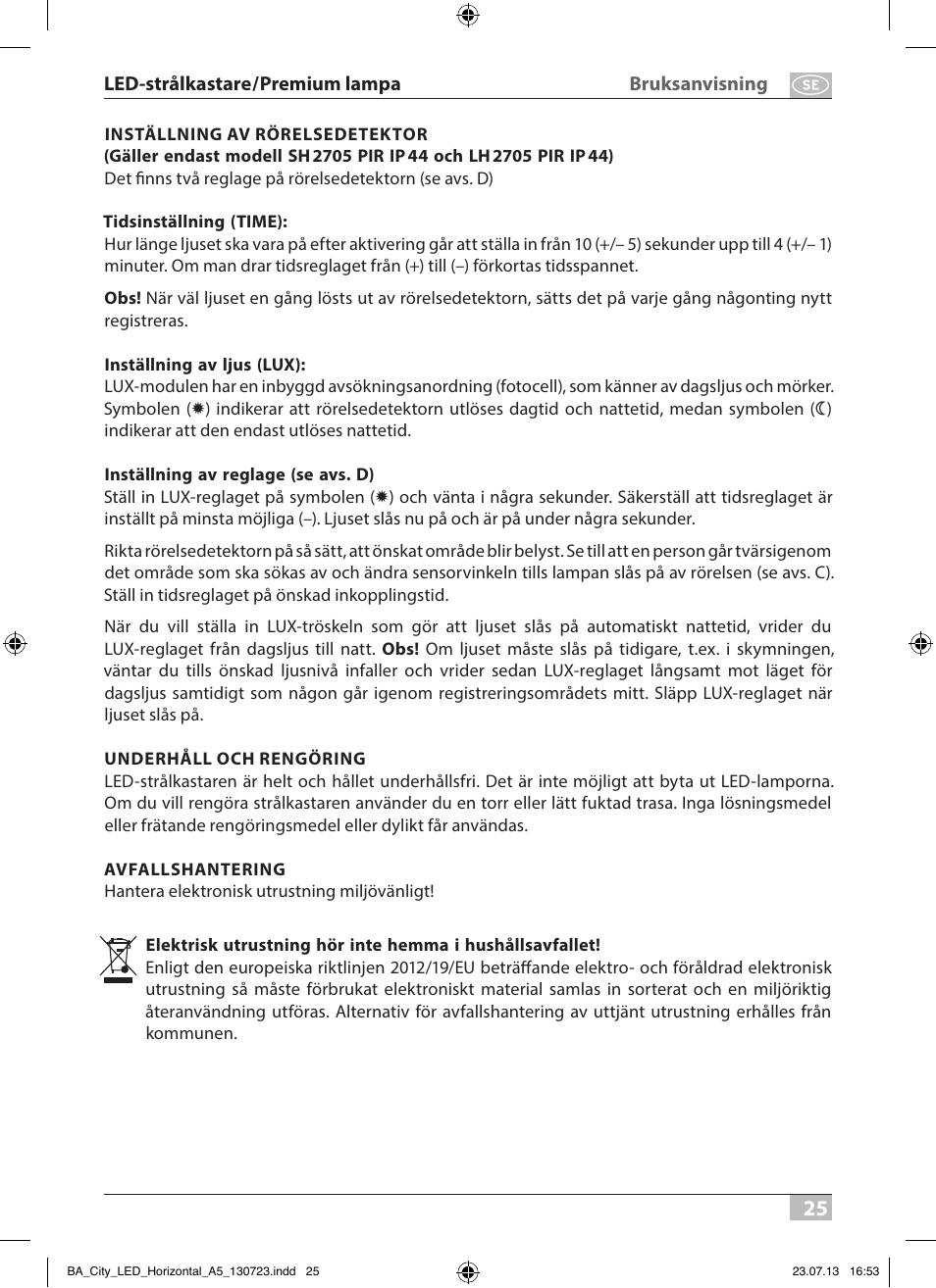 Brennenstuhl High Performance LED Lamp L903 IP55 9x3W 1675lm white Energy efficiency class A User Manual | Page 25 / 84