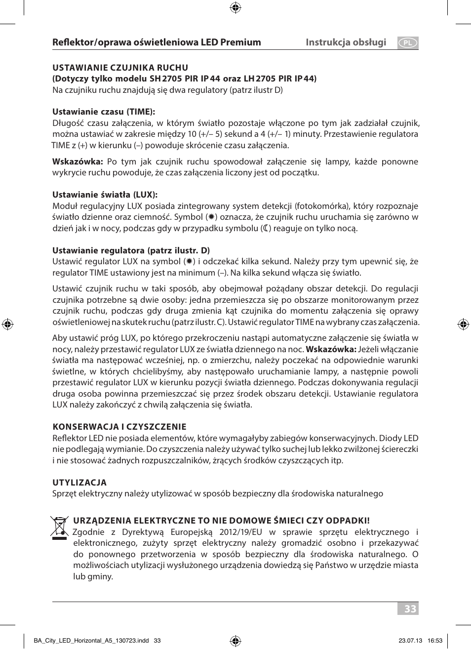 Brennenstuhl High Performance LED Lamp L903 IP55 9x3W 1675lm white Energy efficiency class A User Manual | Page 33 / 84