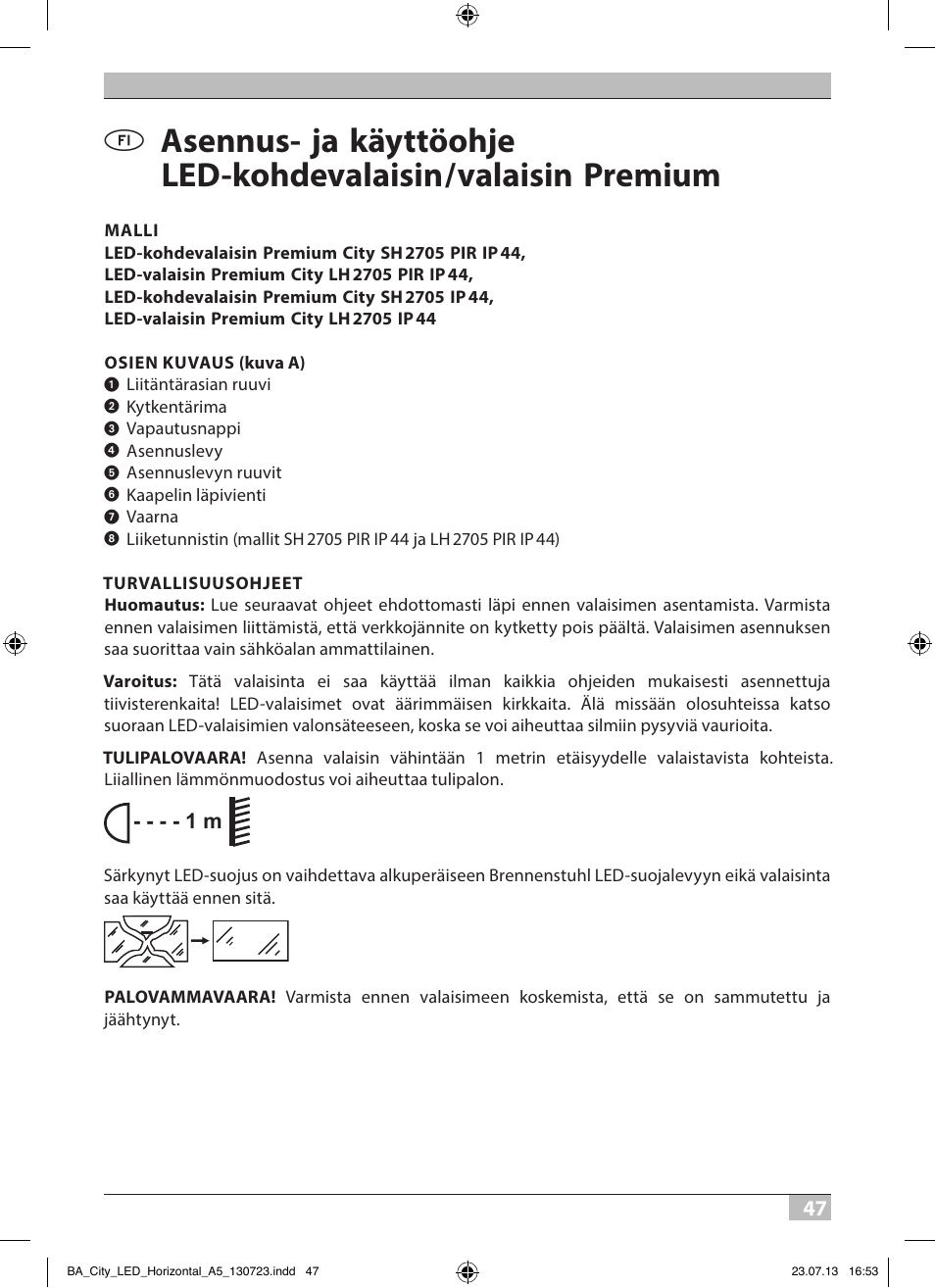 Brennenstuhl High Performance LED Lamp L903 IP55 9x3W 1675lm white Energy efficiency class A User Manual | Page 47 / 84