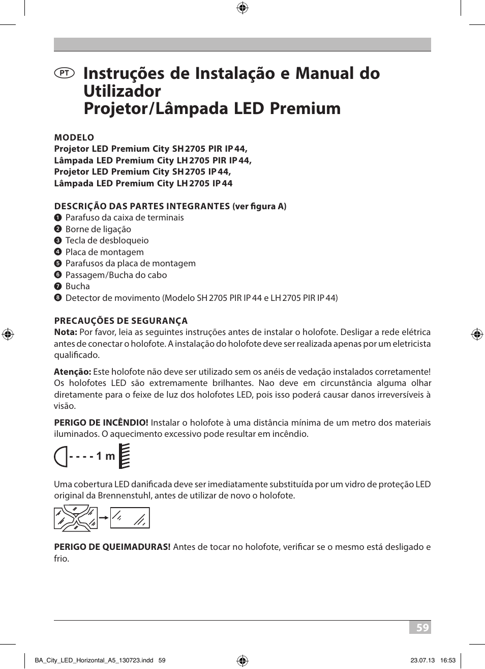 Brennenstuhl High Performance LED Lamp L903 IP55 9x3W 1675lm white Energy efficiency class A User Manual | Page 59 / 84