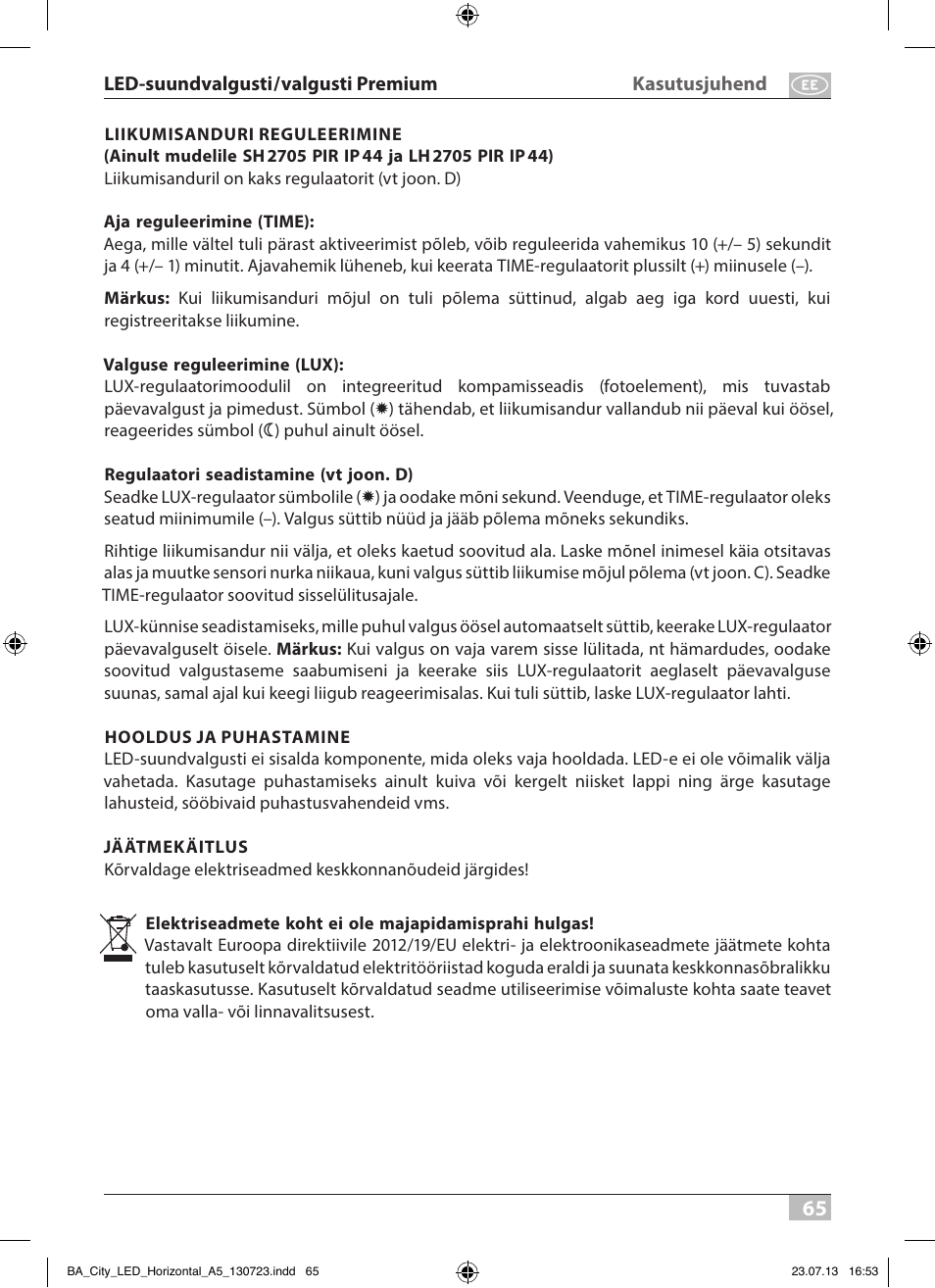 Brennenstuhl High Performance LED Lamp L903 IP55 9x3W 1675lm white Energy efficiency class A User Manual | Page 65 / 84