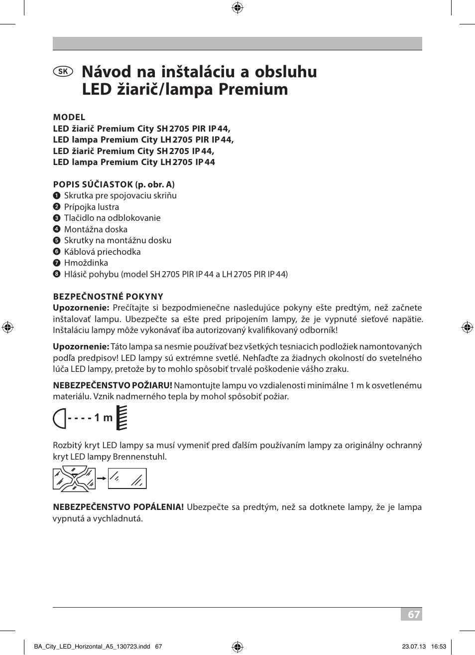 Brennenstuhl High Performance LED Lamp L903 IP55 9x3W 1675lm white Energy efficiency class A User Manual | Page 67 / 84