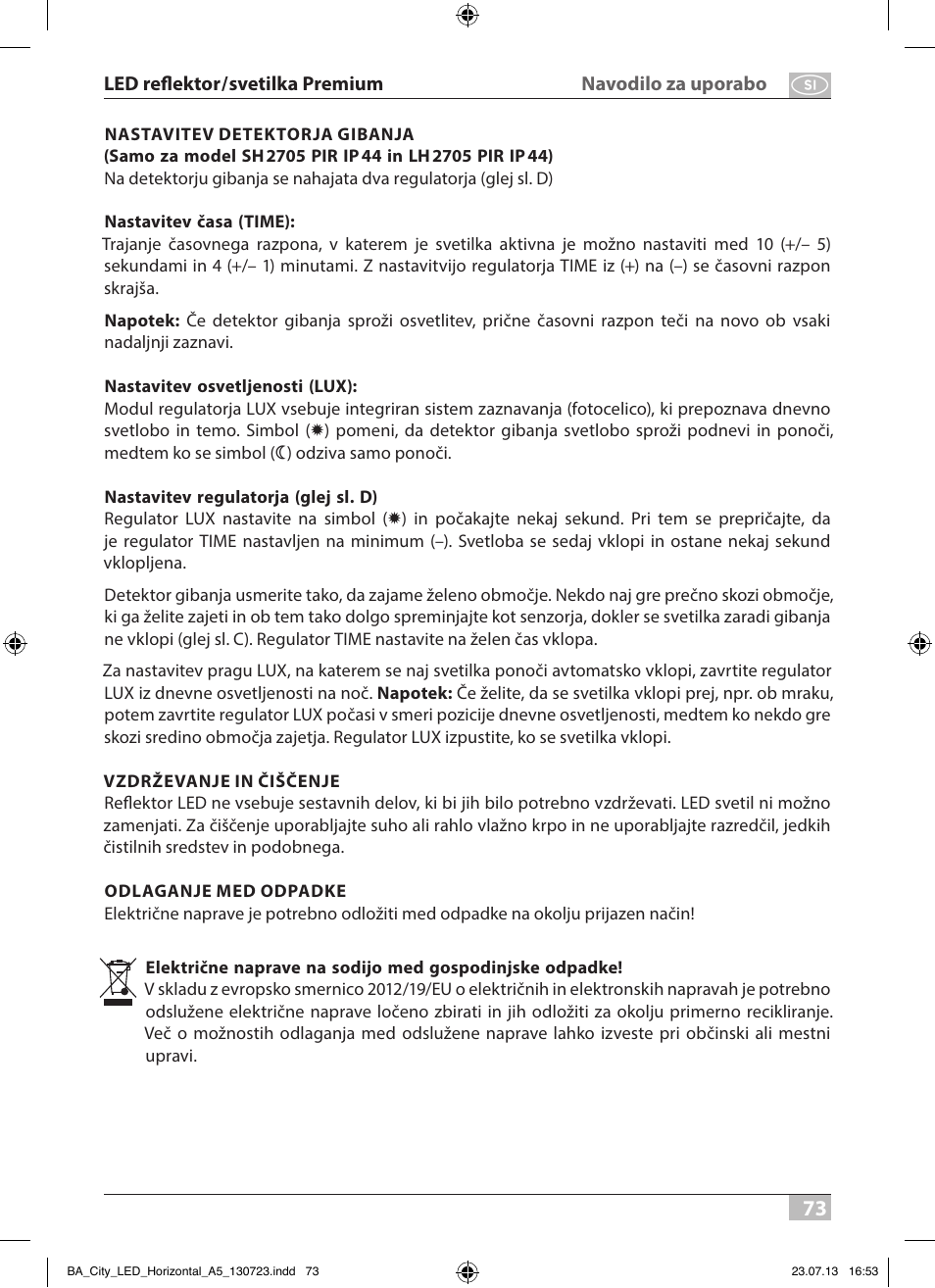 Brennenstuhl High Performance LED Lamp L903 IP55 9x3W 1675lm white Energy efficiency class A User Manual | Page 73 / 84