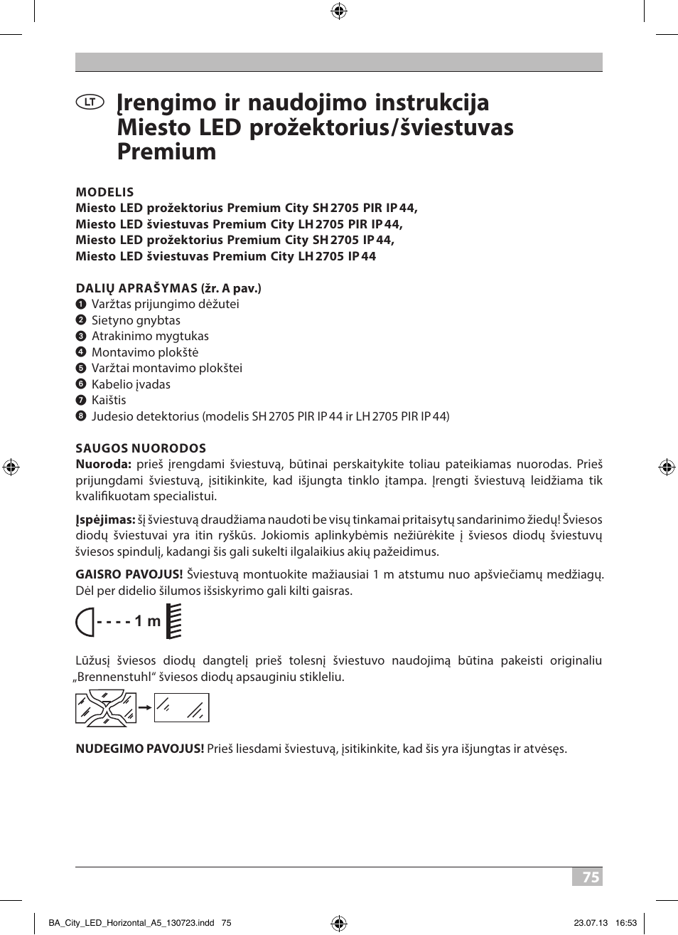 Brennenstuhl High Performance LED Lamp L903 IP55 9x3W 1675lm white Energy efficiency class A User Manual | Page 75 / 84