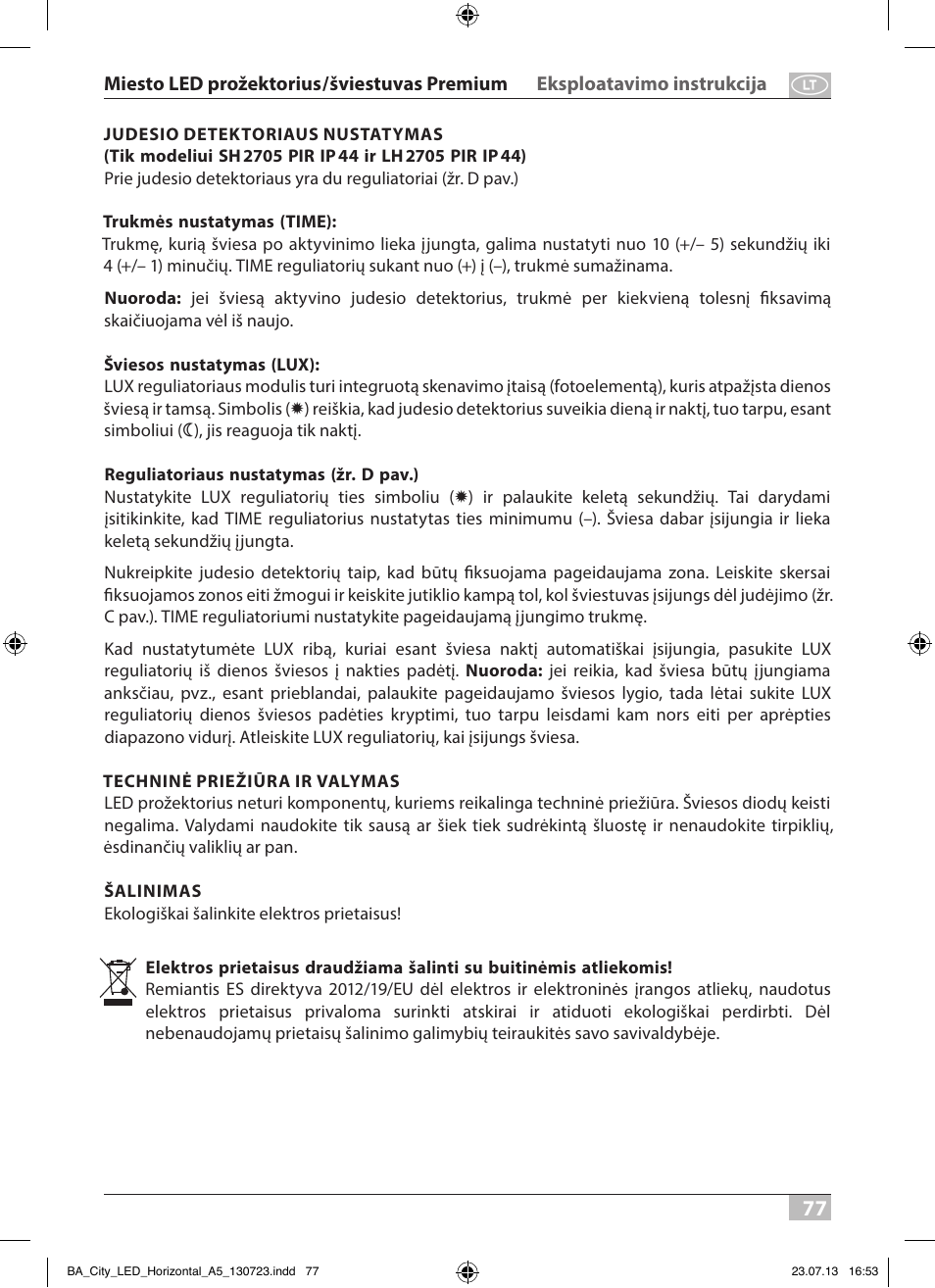 Brennenstuhl High Performance LED Lamp L903 IP55 9x3W 1675lm white Energy efficiency class A User Manual | Page 77 / 84