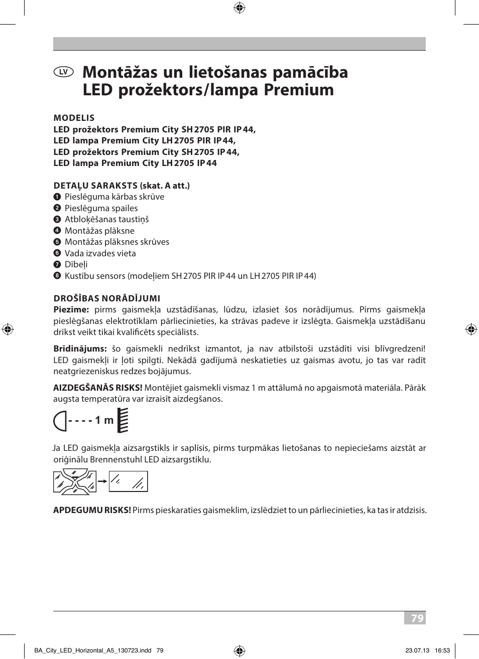 Brennenstuhl High Performance LED Lamp L903 IP55 9x3W 1675lm white Energy efficiency class A User Manual | Page 79 / 84