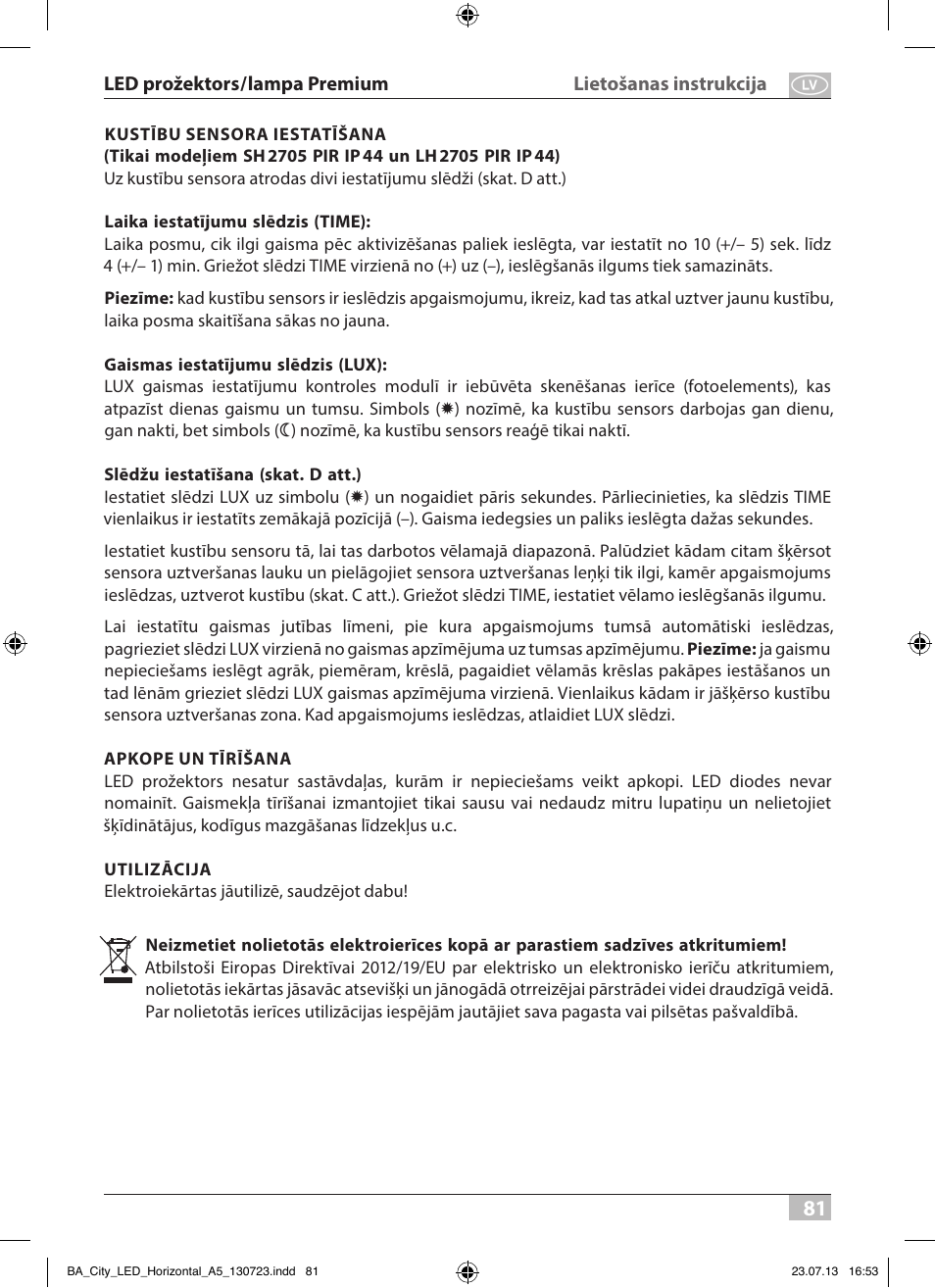 Brennenstuhl High Performance LED Lamp L903 IP55 9x3W 1675lm white Energy efficiency class A User Manual | Page 81 / 84