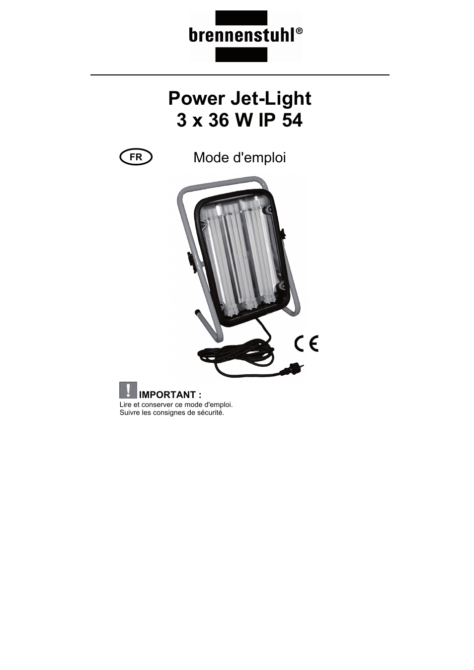 Mode d'emploi | Brennenstuhl Power Jet-Light 3 x 36 Watt IP54 spotlight 5m H07RN-F 3G1,5 3x2920lm Energy efficiency class A User Manual | Page 21 / 68