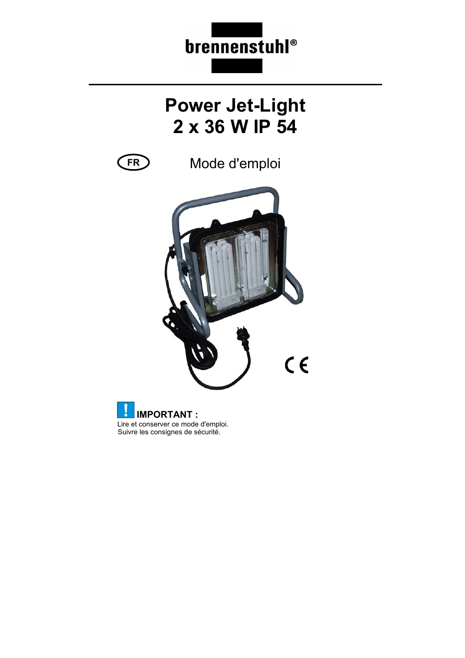 Mode d'emploi | Brennenstuhl Power-Jet-Light 2 x 36 Watt IP54 spotlight 5m H07RN-F 3G1,5 2x2850lm Energy efficiency class B User Manual | Page 17 / 52