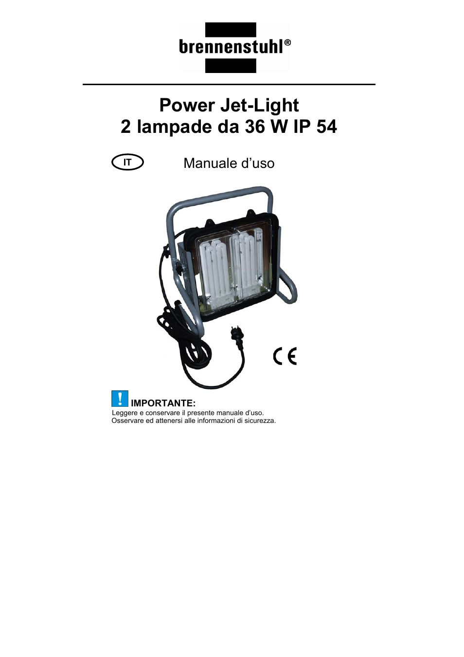 Manuale d’uso | Brennenstuhl Power-Jet-Light 2 x 36 Watt IP54 spotlight 5m H07RN-F 3G1,5 2x2850lm Energy efficiency class B User Manual | Page 38 / 52